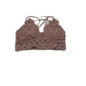 Anemone Lace Bralette Crop Top Dusty Rose Crisscross Back M Festival Boho Hippie